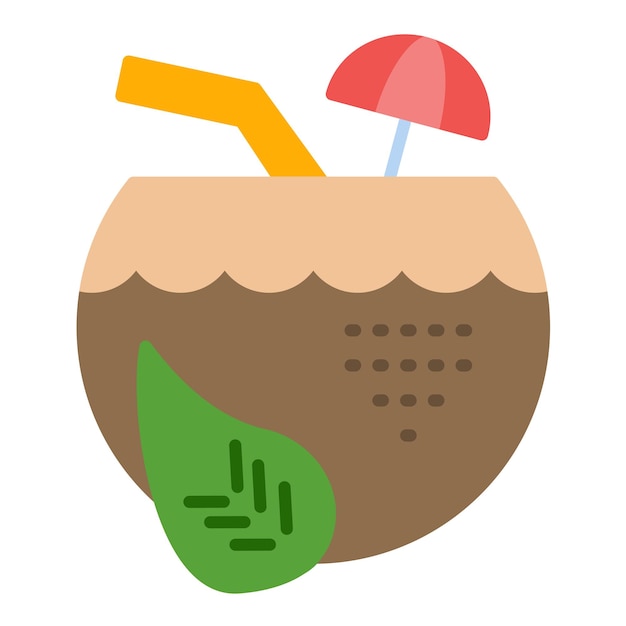 Tropical Drink Flat Illustration