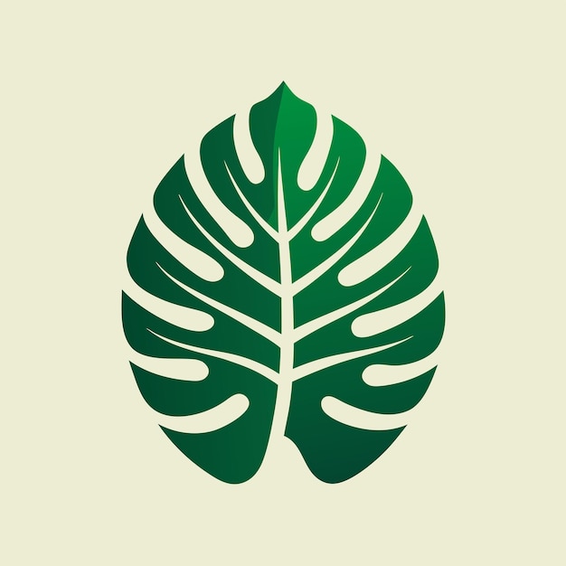 Tropical Elegance Designing a Unique Vector Logo Featuring a Monstera Leaf