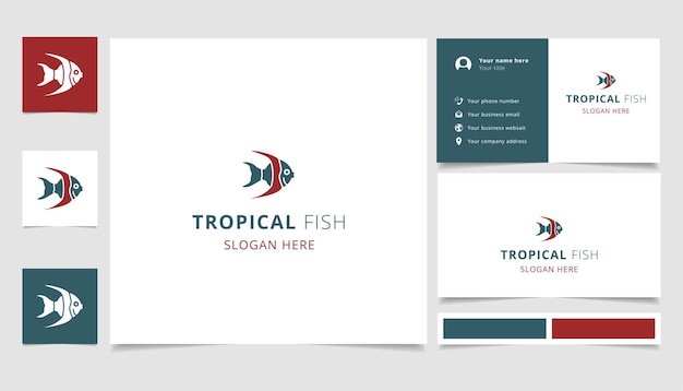 Tropical fish logo design with editable slogan branding book