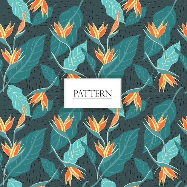 Tropical flower seamless pattern/background