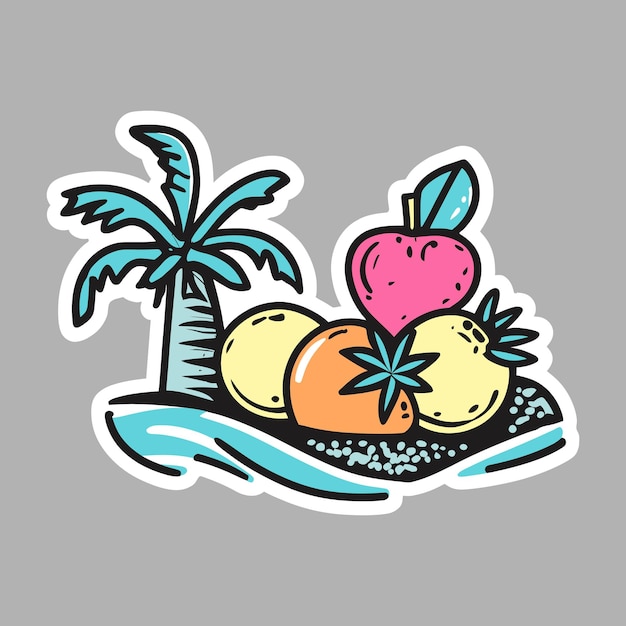 tropical flowers graphic sticker