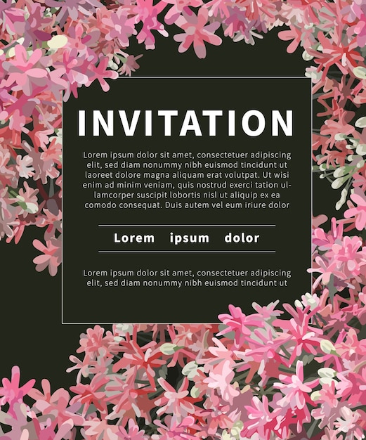 Tropical Flowers invitation card