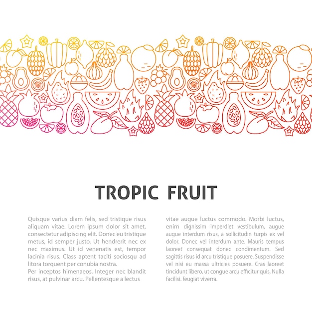 Tropical Fruit Line Template