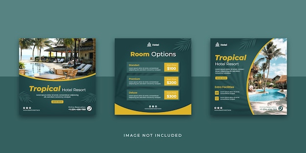 Tropical hotel and resort social media story template