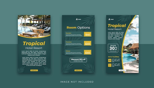 Tropical hotel and resort social media story template