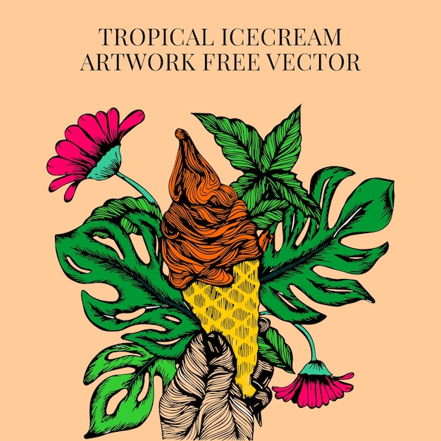 Tropical Ice Cream Free Vector Art