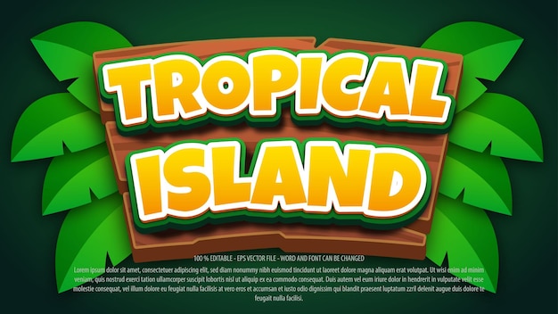 Tropical island 3d style text effect