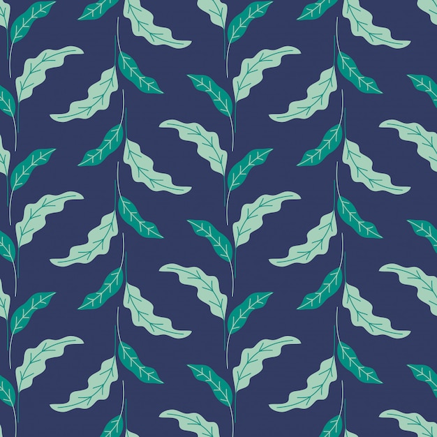 Tropical jungle leaves seamless pattern