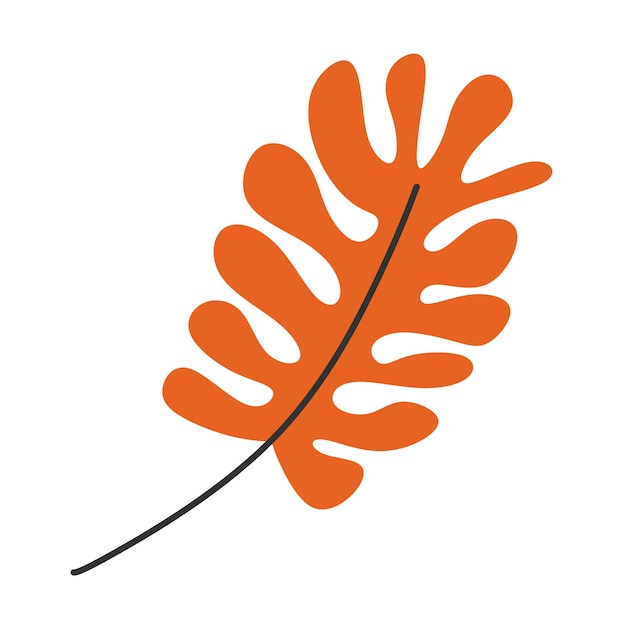 Tropical leaf icon image vector illustration design orange and black color