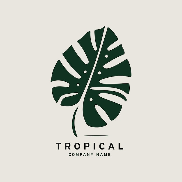 Tropical leaf logo design vector template. Palm leaf icon.