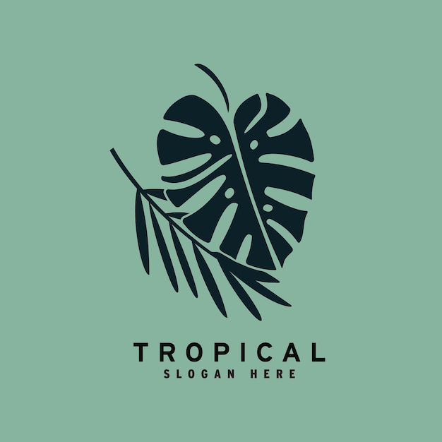 Tropical leaf logo vector icon illustration design. Nature logo template.