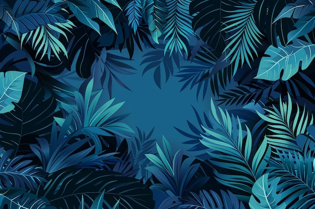 Vector tropical leaves background in vector style