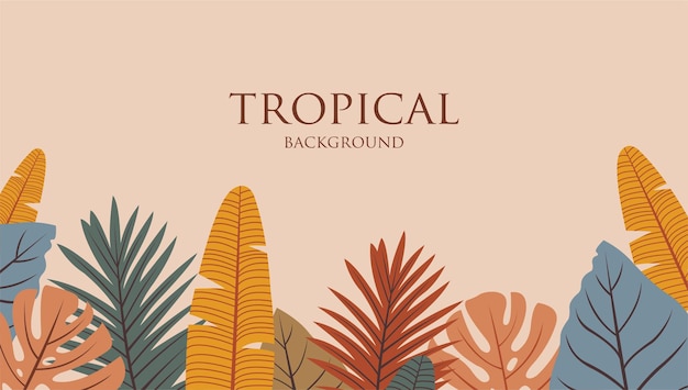 tropical leaves background vector