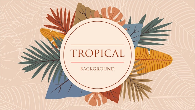 tropical leaves background vector