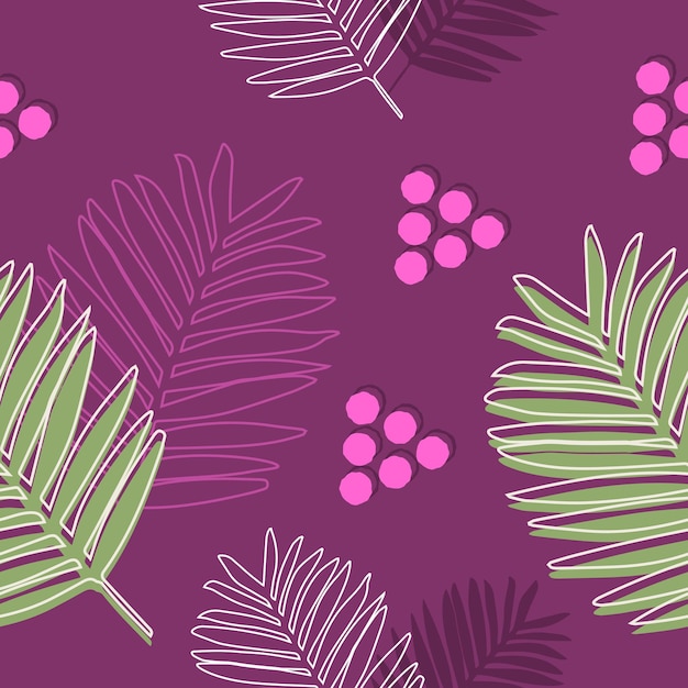 Tropical leaves colorful seamless pattern