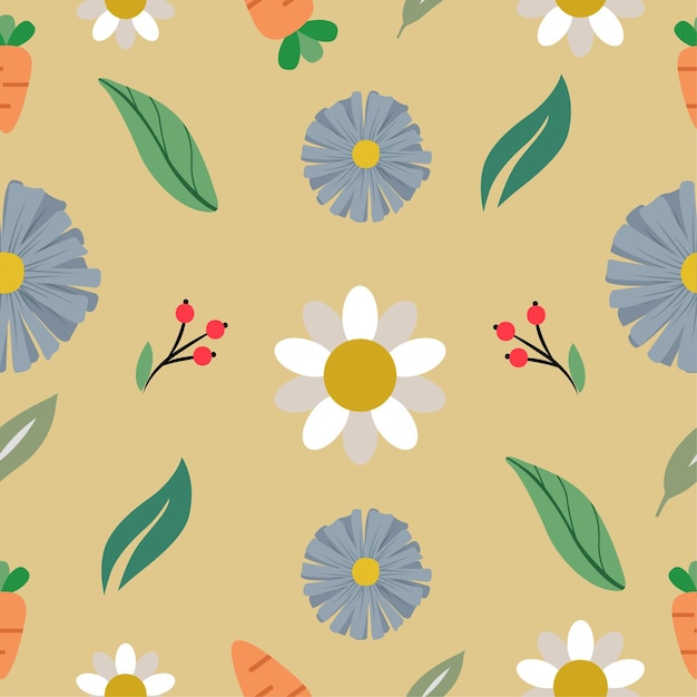 Tropical leaves and flowers pattern vector used for fabric website banner textile and wallpaper