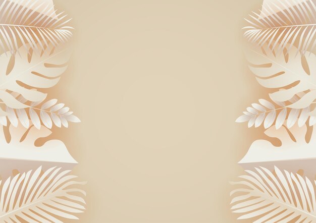 Vector tropical leaves pastel colors background