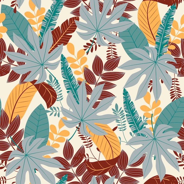 Tropical leaves and plants