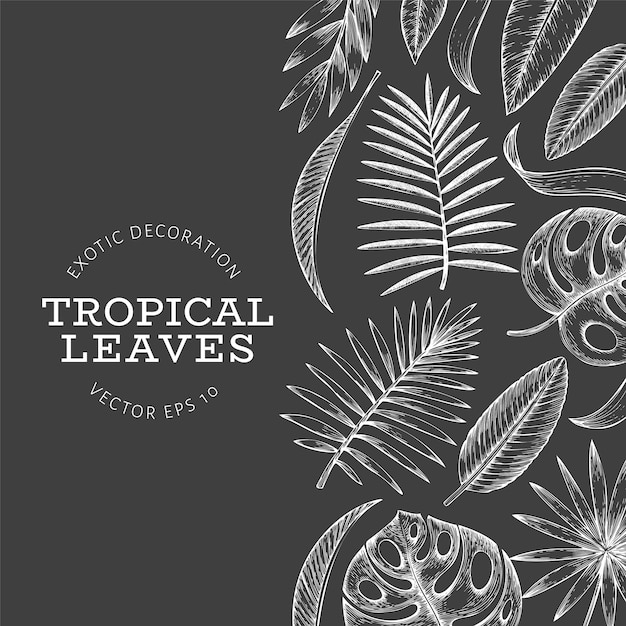 Tropical leaves poster