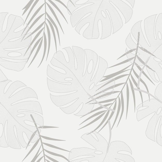 Tropical leaves seamless pattern Premium Vector