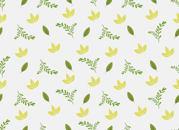 Tropical Leaves seamless pattern on white background.