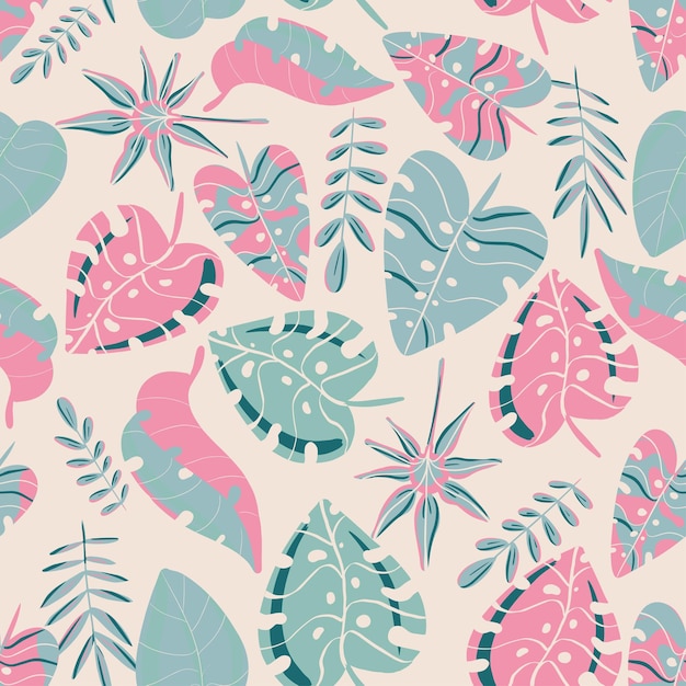 Tropical leaves Spring and Summer fresh and shine background