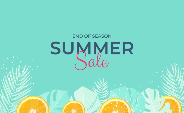 Tropical leaves summer sale background