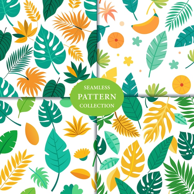 tropical leaves summer Seamless Pattern Background design