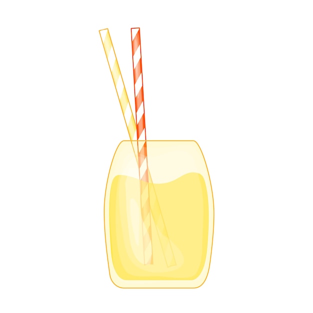 Tropical lemonade in a cute cartoon style. beach party. Vector illustration isolated on white background.