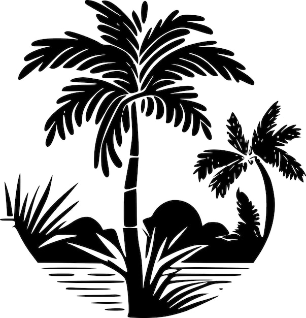 Tropical Minimalist and Simple Silhouette Vector illustration