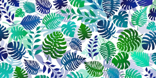 Tropical palm leaves background