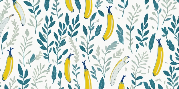 Tropical Paradise Lively Vector Illustration of Banana Patterns