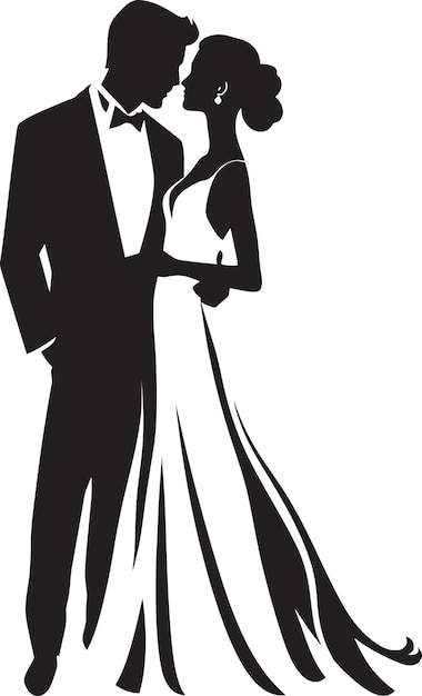 Tropical Paradise Wedding Couple Vector Illustration