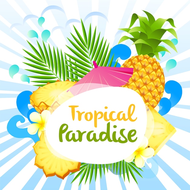 tropical paradise with pineapple