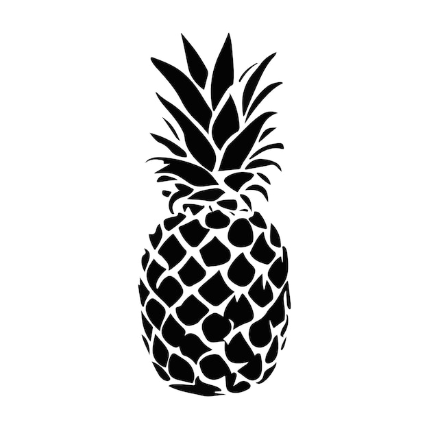 Tropical Pineapple Silhouette Vector Illustration