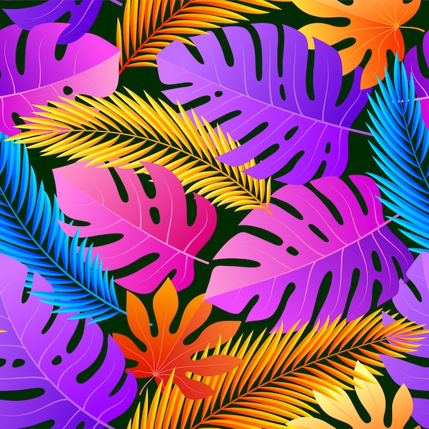 Tropical seamless natural pattern of exotic leaves.