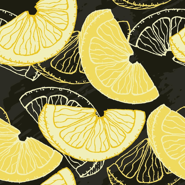 Tropical seamless pattern with lemons