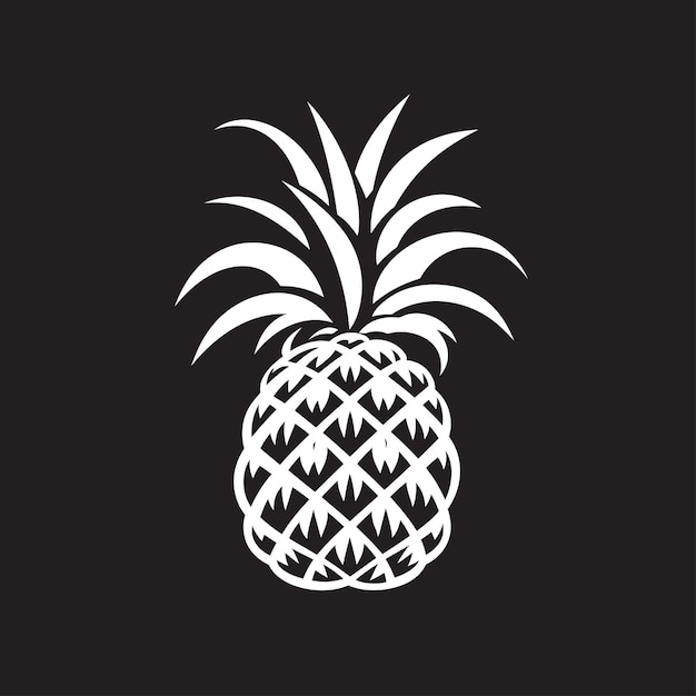 Tropical Signature Pineapple Logo Glyph Glamorous Fruit Black Pineapple Mark