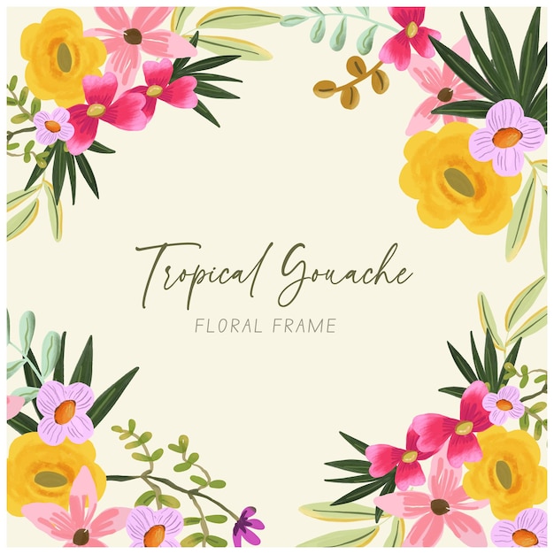 Tropical Square Frame Background