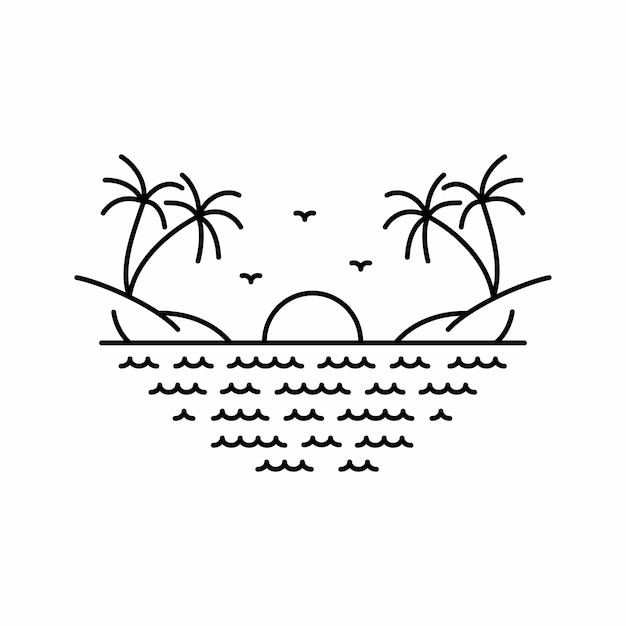 Tropical Summer Beach Illustrations Set 2