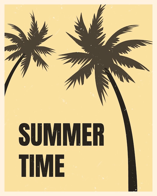 Vector tropical summer poster in retro style