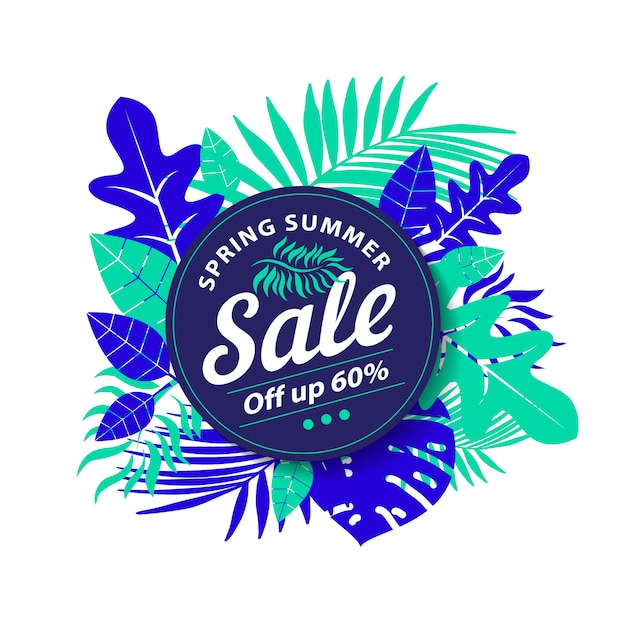 Tropical summer sale banner