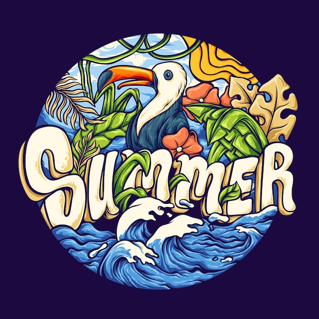 tropical summer vibes illustration