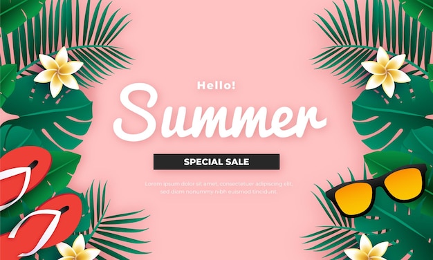 Tropical Vibes Summer Sale Banner Design