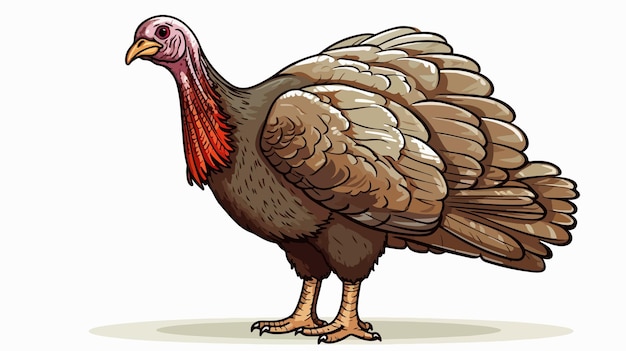 Troubled Turkey Illustration on White Background