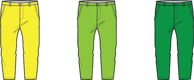 TROUSER BD flat sketch technical drawing vector illustration template