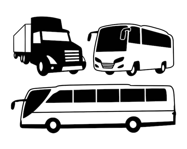 Truck and bus transportation illustration