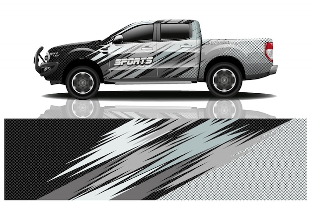 truck car decal wrap illustration