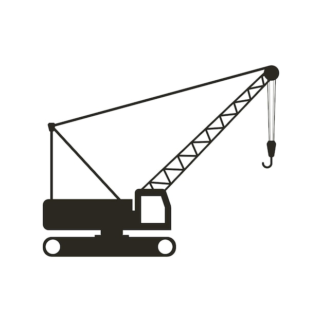 Truck crane icon on white background Commercial transport