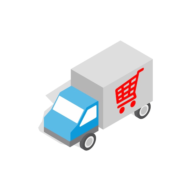 Vector truck for delivery icon in isometric 3d style isolated on white background delivery symbol